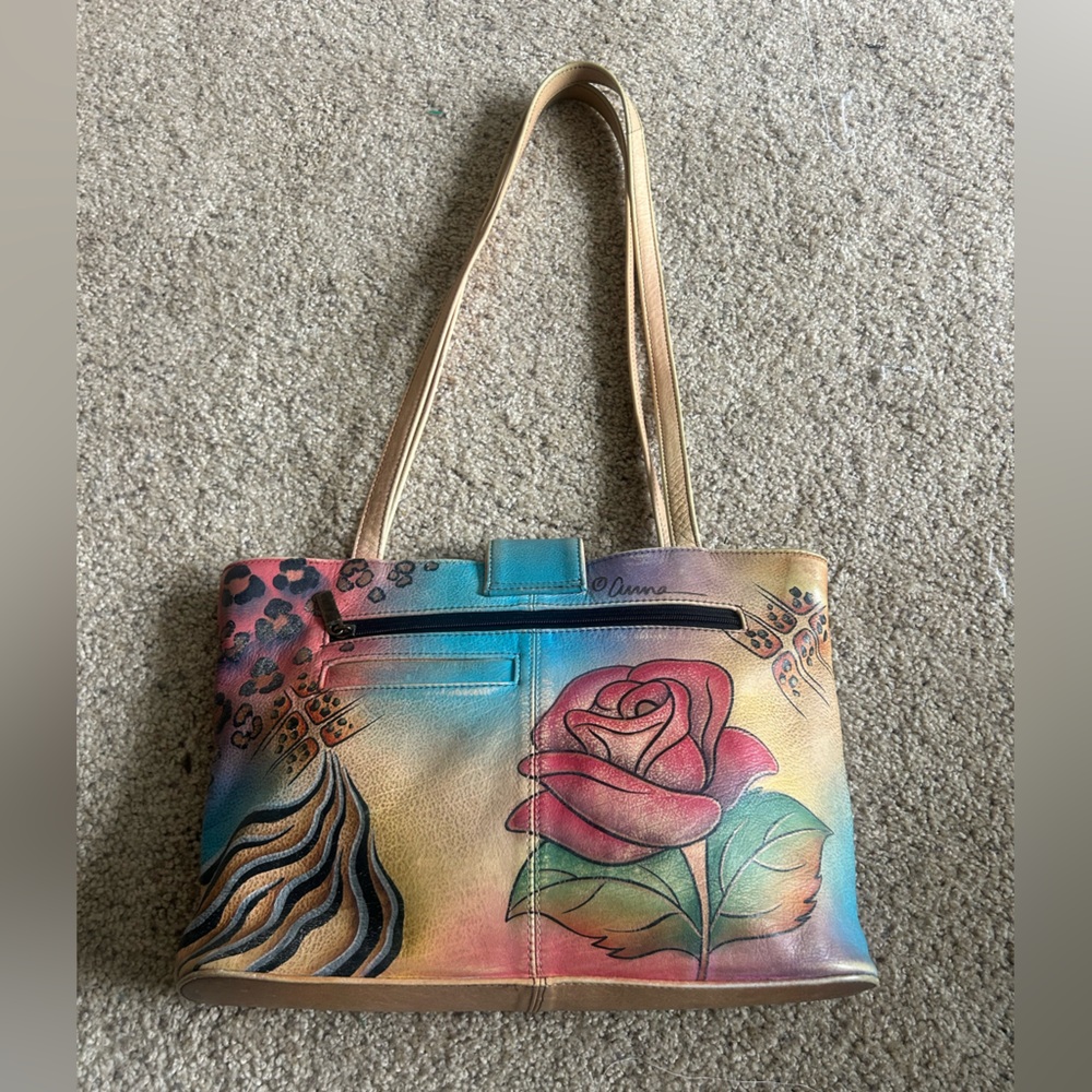 Colorful Floral Tote Bag with Roses and Butterfly - Picture 2 of 3